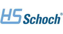 HS Schoch-Logo mit stilisierten blauen Buchstaben HS, gefolgt von dem Wort Schoch in blauer Schrift auf hellem Hintergrund.
